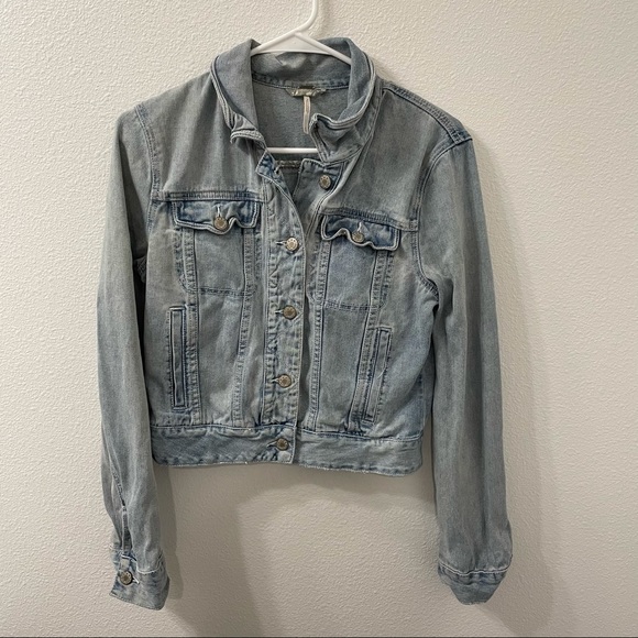 Free People Jackets & Blazers - Free people jean jacket light blue small